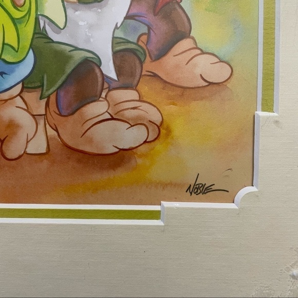 DISNEY Authentic Rare Seven Dwarfs Sing Painting by Randy Noble Disney Parks NWT - Picture 3 of 4
